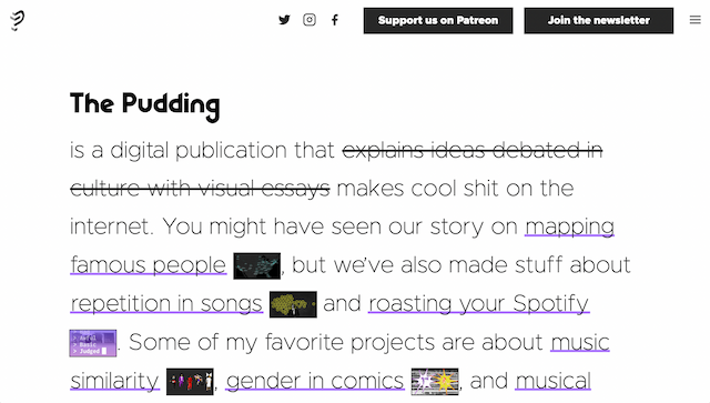 Screenshot of pudding.cool